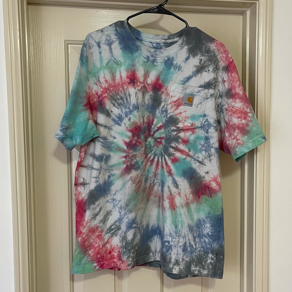 Custom Hand Dyed Carhartt Pocket Tee Sz Lrg